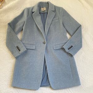 Loft Brushed Wool Blazer Coat Women’s in Baby Blue Powder Blue Color